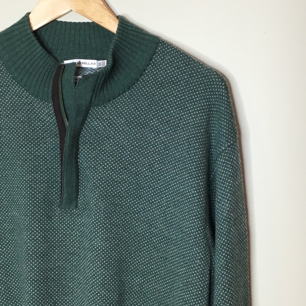 Peter Millar Sz XL Green Merino Wool Sweater